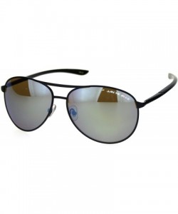 Round Arctic Blue Anti-glare Bluetech Lens Luxury Spring Hinge Pilots Sunglasses - Black - C218OU252QM $10.00