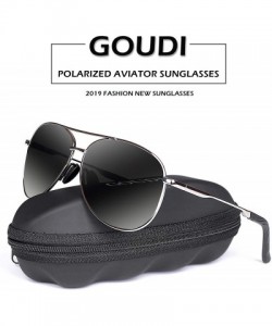 Aviator Polarized Aviator Sunglasses for Men - Metal Frame driving UV 400 Protection Mens Women Mirror Sunglasses 8002 - CJ18...