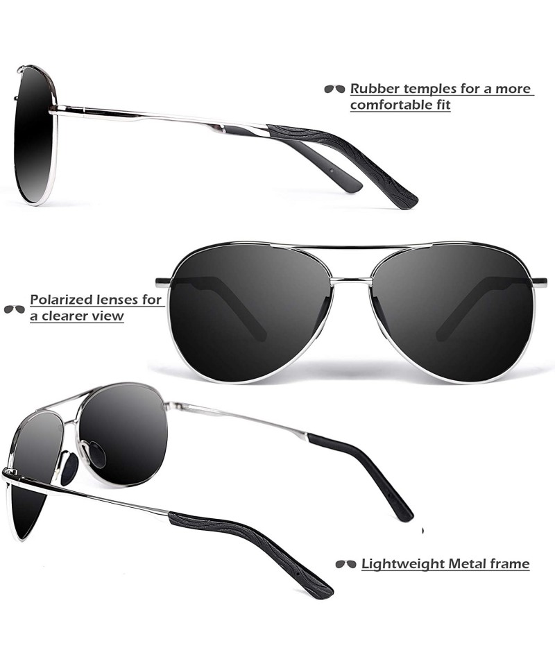 Polarized Aviator Sunglasses for Men - Metal Frame driving UV 400 ...