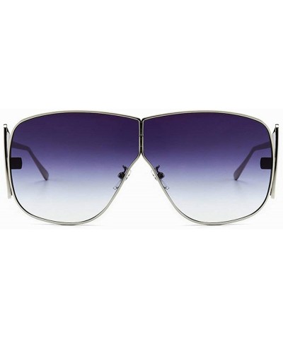 Square Sunglasses Fashion Glasses Designer Vintage - Silver&gray - CO18WS4YQQY $16.66