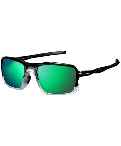 Sport Sports Sunglasses High-end Ultra-Light TR90 Frame True Membrane Polarization Outdoor - Black Green - CK18YZZG0RZ $30.60