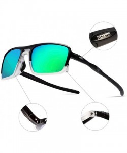 Sport Sports Sunglasses High-end Ultra-Light TR90 Frame True Membrane Polarization Outdoor - Black Green - CK18YZZG0RZ $30.60