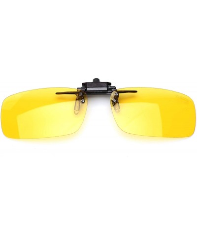 Aviator Clip on Sunglasses Over Prescription Glasses for Women Men Polarized Flip up Sunglasses with Case - Basis-yellow - CM...