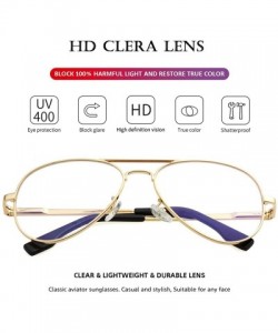 Oversized Polarized Aviator Sunglasses for Men Women Metal Frame 100% UV400 Protection Lens- 58mm - Gold Frame/ Clear Lens - ...