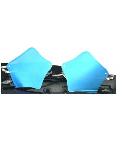 Oval Super Cute Star Shape Rimless Sunglasses Metal Frame Transparent Candy Color Eyewear - Reflective Blue - CG18GUG5M5W $22.85