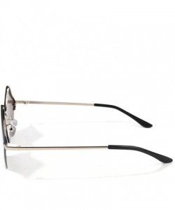 Oval Super Cute Star Shape Rimless Sunglasses Metal Frame Transparent Candy Color Eyewear - Reflective Blue - CG18GUG5M5W $12.97