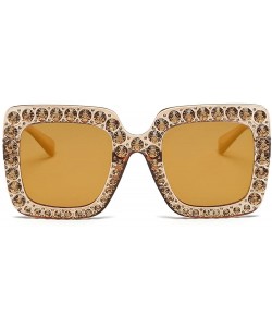 Goggle Womens Fashion Artificial Diamond Cat Ear Quadrate Metal Frame Brand Classic - 8131h - CY18ROYN9S7 $15.11
