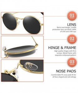 Round Oval Sunglasses for Women Vintage Metal Frame Glasses Anti Reflective Retro Eyeglasses Unisex - CZ195ASTGCS $9.15