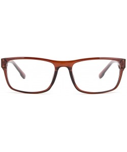 Oversized Unisex Clear Lens Squared Frame Fashion Glasses - Brown - CY11KQRU9DH $9.92