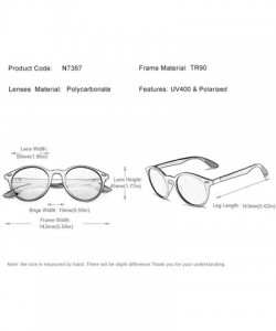 Round Genuine TR90 Tough Polarized Sunglasses For Men and Women Round Fashion - Blue/Gray - C218QG7AW2Z $17.96