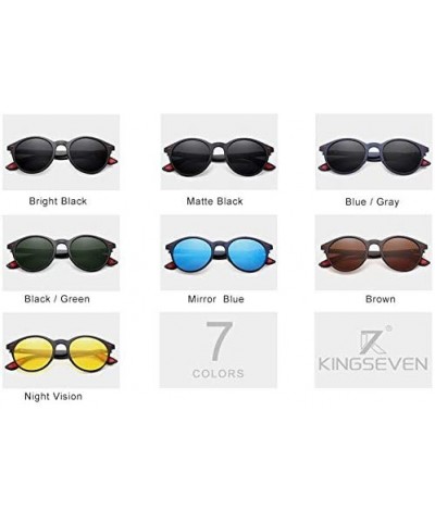 Round Genuine TR90 Tough Polarized Sunglasses For Men and Women Round Fashion - Blue/Gray - C218QG7AW2Z $17.96