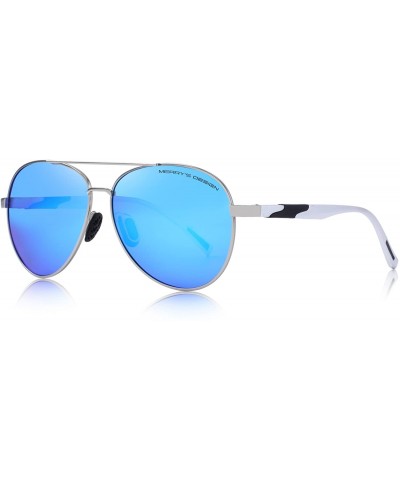 Aviator Men Classic Polarized Sunglasses Aluminum Pilot Sunglasses UV400 S8155 - Blue - CX18CC8KR0E $11.51