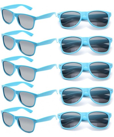 Square Wholesale Sunglasses Bulk for Adults Party Favors Retro Classic Shades 10 Pack - Blue - CP18RL96EIZ $32.07