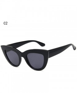 Oversized Retro Plastic Frame Cat Eye Sunglasses Women Ladies Fashion Brand Designer C9 - C2 - C318YQN5GRO $10.00