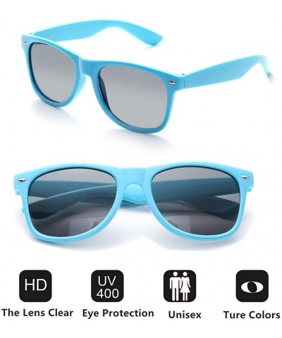 Square Wholesale Sunglasses Bulk for Adults Party Favors Retro Classic Shades 10 Pack - Blue - CP18RL96EIZ $11.88