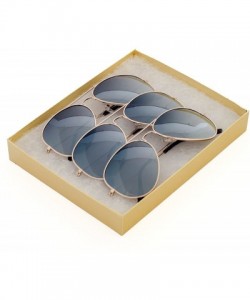 Aviator Classic Tear Drop Mirror Lens Aviator Sunglasses Gift Box - 3 Gold - C411KUURSR5 $10.77