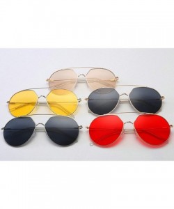 Oval Vintage Sunglasses for Women metal PC UV 400 Protection Sun glasses - Gold Gray - CB18SAS9LR9 $19.38