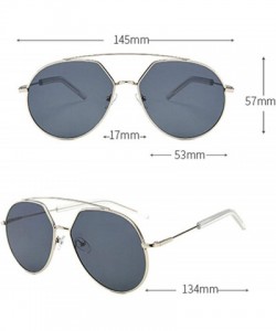 Oval Vintage Sunglasses for Women metal PC UV 400 Protection Sun glasses - Gold Gray - CB18SAS9LR9 $19.38