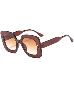 Square 2019 New Square Big Frame Women Sunglasses Men Retro Ladies Big Frame Goggle Female Sunglasses - Brown - CU18Y8ZYORZ $...