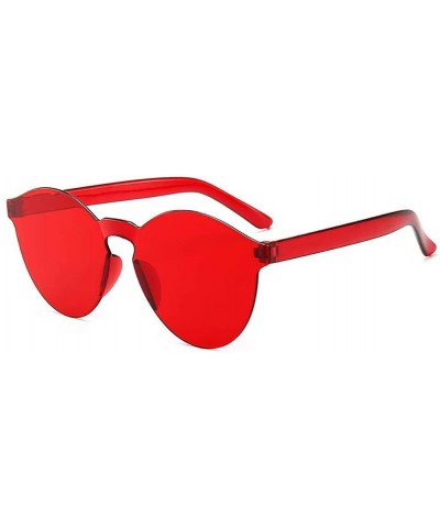 Round Unisex Fashion Candy Colors Round Outdoor Sunglasses Sunglasses - Red - CM1908MWE7Z $16.28