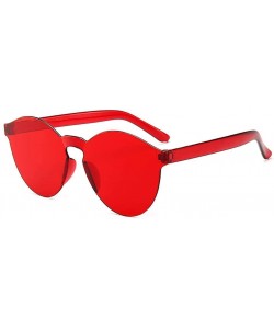 Round Unisex Fashion Candy Colors Round Outdoor Sunglasses Sunglasses - Red - CM1908MWE7Z $16.28