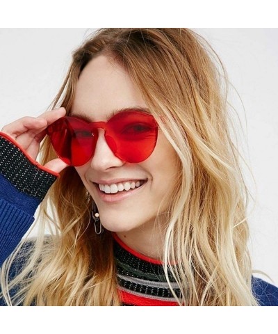 Round Unisex Fashion Candy Colors Round Outdoor Sunglasses Sunglasses - Red - CM1908MWE7Z $16.28