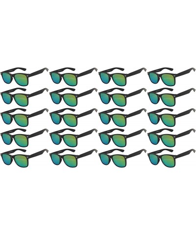 Goggle Wholesale set of 20 Pairs Mirrored Reflective Colored Lens Sunglasses Matte - Flat_lens_fire_20_pairs - CK12O1FENAM $4...