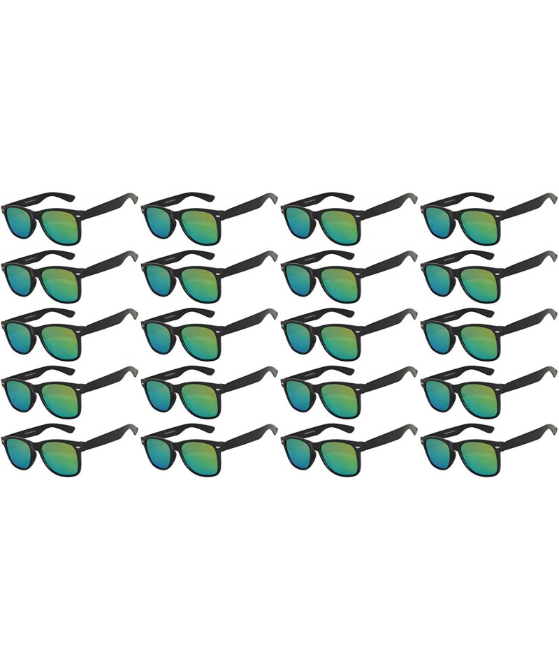 Goggle Wholesale set of 20 Pairs Mirrored Reflective Colored Lens Sunglasses Matte - Flat_lens_fire_20_pairs - CK12O1FENAM $4...