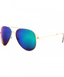 Oversized Vintage Mirror AVIATOR Sunglasses Metal Frame Double Bridge Trendy - CF18G2ED977 $10.60