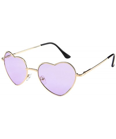 Oversized Heart Metal Frame Sunglasses for Women - Love Shape Oversize Glasses Candy Color Eyeglasses Lens - C - CV196EQ5DN8 ...