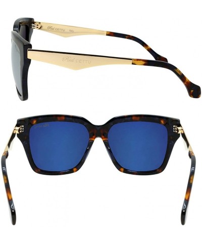 Oval Retro Inspired Handmade Acetate Square Sunglasses with Quality UV CR39 Lens Gift Pakcage Included - CB18RIGQYH5 $74.39