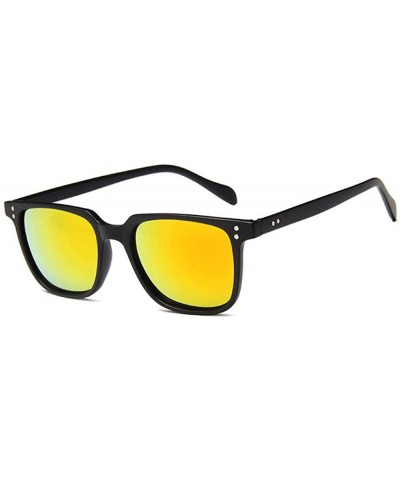 Square Sunglasses Retro Square Frame Color Coating UV400 Outdoor Sports Summer Sun 1 - 3 - C218YKTDD3R $10.38