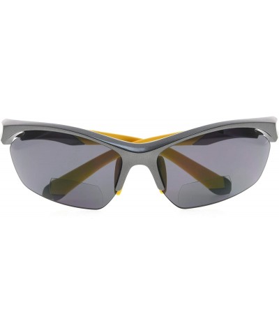 Sport Retro Mens Womens Sports Half-Rimless Bifocal Sunglasses - Pearly Grey - CR189AIN77M $23.67
