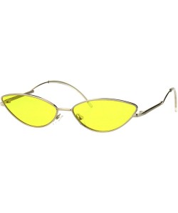 Cat Eye Womens Mod Goth Metal Rim Cat Eye Oval Retro Vintage Style Sunglasses - Gold Yellow - CY18H8K20ZN $15.20