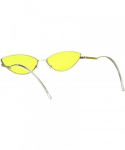 Cat Eye Womens Mod Goth Metal Rim Cat Eye Oval Retro Vintage Style Sunglasses - Gold Yellow - CY18H8K20ZN $15.20