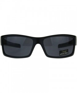 Rectangular Mens Locs Sunglasses Matte Black Rectangular Wrap Around Frame UV 400 - Black - Skull - C218WNUOAI9 $12.96