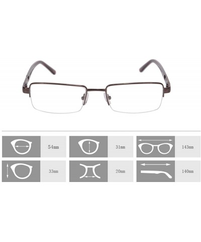 Rectangular Metal Frame Blue Light Blocking Reading Glasses 1.56 Lenses-6334 - CN17YI8RGRN $34.71