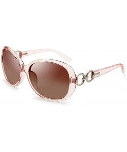 Oversized Luxury Women Polarized Sunglasses Retro Eyewear Oversized Goggles Eyeglasses - Transparent Pink Frame Brown Lens - ...