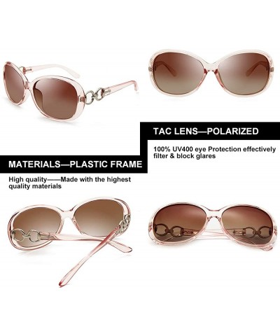 Oversized Luxury Women Polarized Sunglasses Retro Eyewear Oversized Goggles Eyeglasses - Transparent Pink Frame Brown Lens - ...