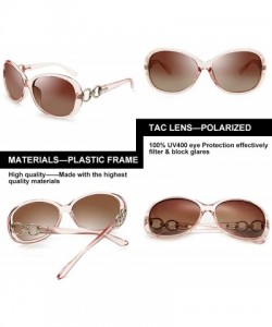 Oversized Luxury Women Polarized Sunglasses Retro Eyewear Oversized Goggles Eyeglasses - Transparent Pink Frame Brown Lens - ...