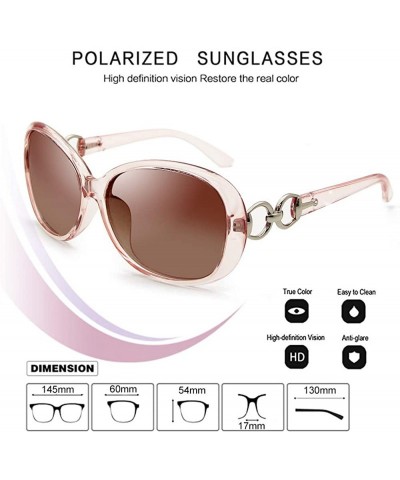 Oversized Luxury Women Polarized Sunglasses Retro Eyewear Oversized Goggles Eyeglasses - Transparent Pink Frame Brown Lens - ...