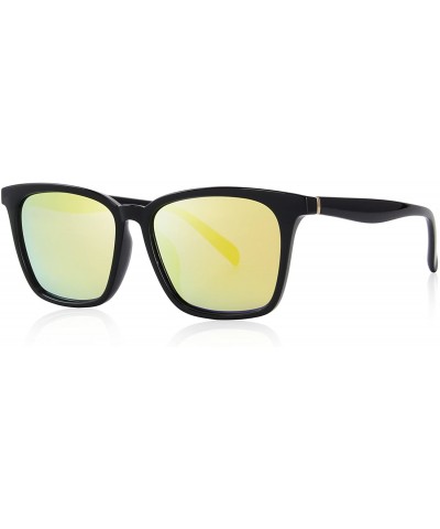 Oversized Men Polarized Sunglasses for Women Fashion Sun glasses UV Protection S8219 - Gold - C1186C6O0DX $28.59
