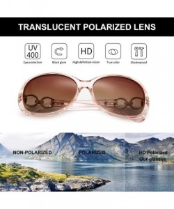 Oversized Luxury Women Polarized Sunglasses Retro Eyewear Oversized Goggles Eyeglasses - Transparent Pink Frame Brown Lens - ...