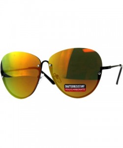 Rimless Womens Butterfly Oversize Exposed Lens Rimless Fashion Metal Sunglasses - Orange - C518D98T6MT $23.17