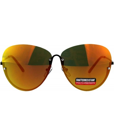 Rimless Womens Butterfly Oversize Exposed Lens Rimless Fashion Metal Sunglasses - Orange - C518D98T6MT $23.17