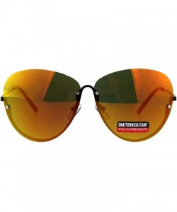 Rimless Womens Butterfly Oversize Exposed Lens Rimless Fashion Metal Sunglasses - Orange - C518D98T6MT $23.17