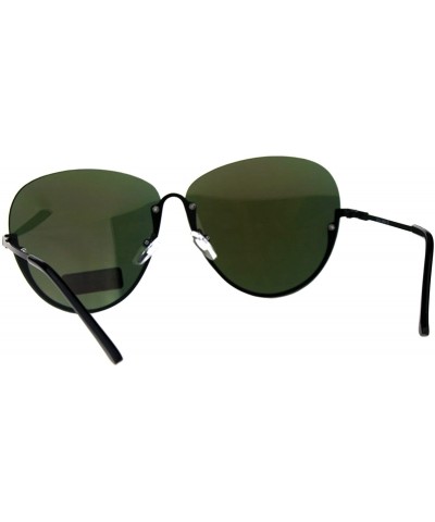 Rimless Womens Butterfly Oversize Exposed Lens Rimless Fashion Metal Sunglasses - Orange - C518D98T6MT $23.17