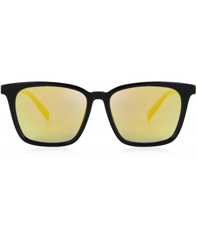 Oversized Men Polarized Sunglasses for Women Fashion Sun glasses UV Protection S8219 - Gold - C1186C6O0DX $12.30