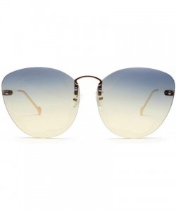 Oval Unisex Metal Frames Oversized Classic Sunglasses Plastic lens UV400 - Blue Yellow - C718NEZ6RY5 $8.25