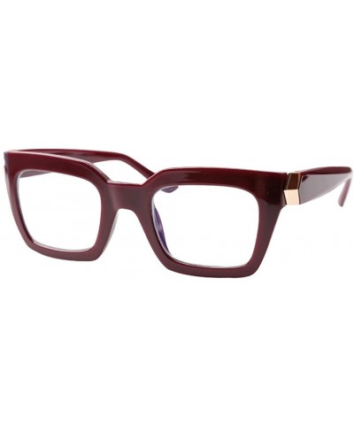 Square Unisex Anti-Blue Light Reading Glass Square Computer Eyeglass Frame - 2 Pairs/ Blue + Red - CK1930HXX42 $32.49